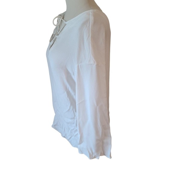 Frame White Mirrored Lace-up Crepe Blouse Size medium - Picture 4 of 7